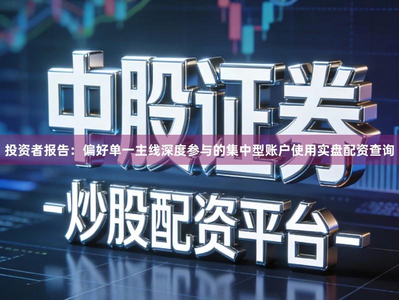 投资者报告：偏好单一主线深度参与的集中型账户使用实盘配资查询